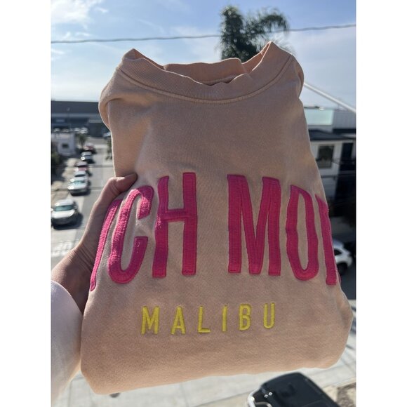 RICH MOM Malibu 90265 California orange embroidered beach sweatshirt XL - Picture 2 of 8